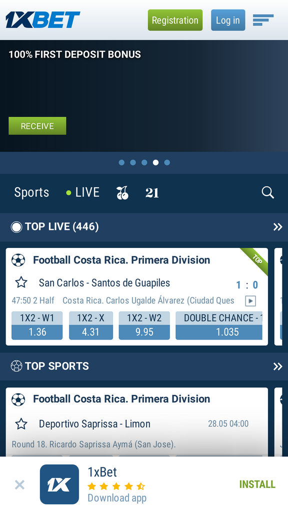 Pendaftaran dan Login di Aplikasi 1xBet